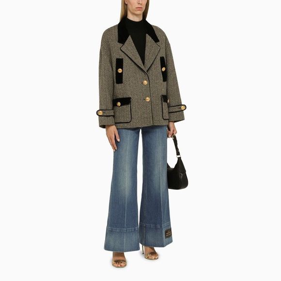 Gucci Blue Flared Jeans With Patch - Picture 2 of 5